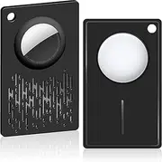 [ZANTESR] for Apple Airtag Wallet Holder, 2 Packs Airtag Wallet Men Case, Slim Airtag Holder (Black)