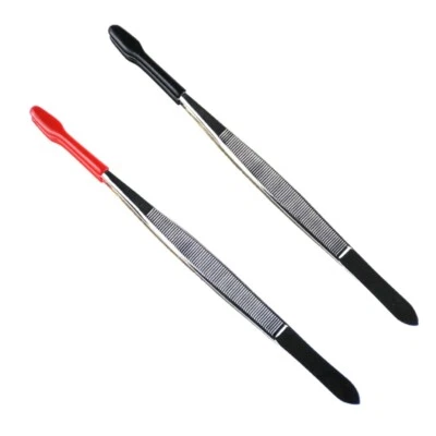 Rubber Tipped Tweezers Flat for Head Tweezers for Stamp Coin Jewelry Lab Hobby C