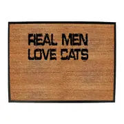 Animal Real Men Love Cats - Funny Novelty Doormat Man Cave Floor mat