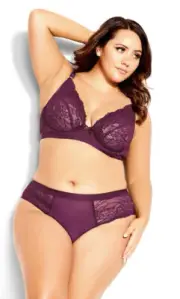 City Chic Ladies Cara Underwire Soft Cup Bra size 16E Colour Plum