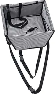 Happyyami Dog Car Seat Cover with Safety Belt Hanging Collapsible Pet Travel Carrier Breathable Mesh Design for Comfortable Travel Suitable for Cars and Trucks