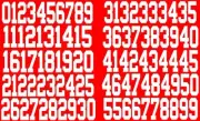 Little League Baseball Batting Helmet Number Decals Set of 100 1/2 inch White