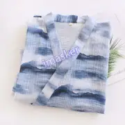 Men Cotton Kimono Yukata Pajamas Japanese Bath Robe Home Thin Lounge Wear Loose
