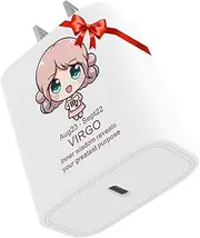 Twelve Constellations Gifts for Boyfriend Girlfriend, Cute Cartoon Phone Charger 30W USB-C Power Adapter - PD Fast Typer C Wall Charger for iPhone 15 Plus Pro Max, Galaxy, Pixel, iPad (Virgo)