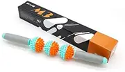 Fascia and Cellulite Blaster Remover Muscle Roller, 3/5 balls massage stick with thorny (3 balls, Green-Orange)