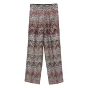 [Missoni] Missoni Sequined Chevron Straight Trousers 42 IT PINK