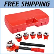 Manual Pipe Threading Tool Kit - 6 Durable Dies for Home & Professional Use