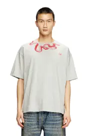 [Diesel] Diesel - T-shirt with snake embroidery - T-Shirts - Unisex - Grey L Grey