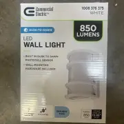 Commercial Electric LED Photocell Sensor Half Moon Security Wall Light 60W 5000K