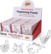 [Tuauoe] Metal Puzzles Brain Teaser, 24pcs Metal Wire Puzzles for Adults Kids Teenagers, Classical Mini Mind Ring Puzzle Set, Educational IQ Unlock Interlocking Toy Lock Puzzle Gift Set