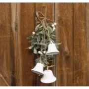 ICE KISSED MISTLETOE HANGING TEARDROP WREATH Pip Berries Gritter 13" long