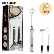 Wireless Milk Frother Electric Handheld Blender USB Mini Whisk Mixer Coffee & Mi