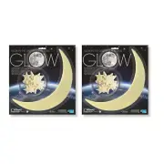 2x 4M Glow in The Dark Moon & Stars w/ Adhesive Tape Ceiling/Wall Toy Kids 8y+