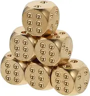 GARVALON 6pcs Brass Dice Set for Gaming Bar Restaurant Props Dice Plaything for Joyful Parties