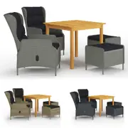 5 Piece Garden Dining Set Table Chair Seat Furniture Multi Colours vidaXL
