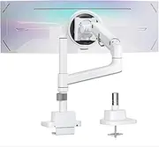 monTEK 17-57 Inch Ultrawide Monitor Arm for Up to 59.4lbs Screens, Aluminum Heavy-Duty Gas Spring Single Curved Screen Adjustable Monitor Stand,75/100mm Vesa Mount, White