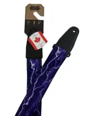 Levys NEW Lightning Storm 2" Printed Polyester Leather Guitar Bass Strap Leather