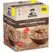 Quaker Instant Oatmeal, Maple Brown Sugar (120.8 oz., 80 pk.) Great Price