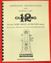 CLAUSING 12" 5900 Series Step-Pulley Metal Lathe Instruction & Part Manual 0138