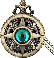 [Nuyhgtr] Gemstone Pocket Watch, Pocket Watch With Chain, Vintage Pocket Watch, Roman Numerals Pocket Watch, Steampunk Pocket Watch, Perfect for Vintage Lovers and Steampunk Enthusiasts as a Holiday Present