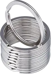 30 mm Round Flat Key Chain Rings 50 Pieces Metal Split Ring for Home Car Keys Organization, Silver