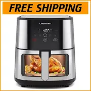TurboFry 8 Qt Air Fryer with Nonstick Basket and Touch Control for Easy Cooking