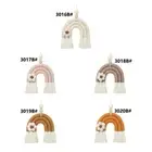 Nordic Style Macrame Rainbow Hanging Ornament Woven Cotton Baby Room Wall Decor