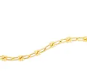 14k Yellow Gold PAPERCLIP JAX Link Chain Bracelet 7.5 Inch 8.5 grams 4MM