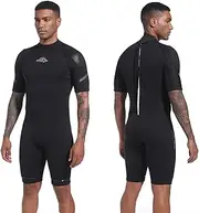 XUKER Mens Shorty Wetsuit Women, 3mm Full Body Back Zip Diving Suit Neoprene Short Sleeve Thermal Wet Suit for Diving Snorkeling Surfing Swimming