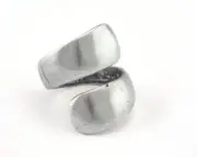 Adjustable Wrap Ring Antique Silver plated brass (18mm 8US inner size) 2987