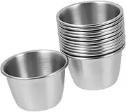 HOLIDYOYO 12 Pcs Stainless Steel Sauce Cup Set Charcuterie Cups for Ketchup Mustard Soy Sauce Salad Dressing Metal Mustard Storage Bowls Snack Container Dishwasher Safe