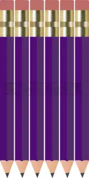 48 Violet purple Mini short Half golf Hexagon #2 pencils Eraser ExpressPencilsTM