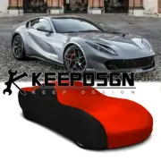For Ferrari 812 Superfast Red Satin Soft Stretch Indoor Car Cover Dust Scratch (for: Ferrari)