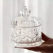 Glass Storage Jar Jewelry Organizing Box for Necklaces Hair Accs Headband