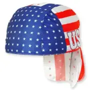 Pace US 80's Retro Skull Bike Bike Cap,RedxBluexWhite