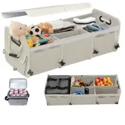 [2025 Upgrade] Off White Car Trunk Organizer With Built-In Insulated Leak Pro...