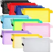 Janisfirst 20 Pack 10 Colors Zipper Mesh Pouch, Pencil Pouch Pen Bag Colorful Pencil Pen Bag Multipurpose Travel Bags for Office Supplies Cosmetics Travel Accessories Multicolor