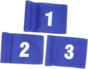 HANABASS 3PCs Golf Practice Flag Set Blue 12x18cm Numbered 1-3 Durable Easy to Clean Yard Flag for Golf Training