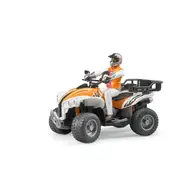 Bruder Licensed 1:16 Scale Bworld Quad with Driver With 4 Steel Strings And Tread Tyres