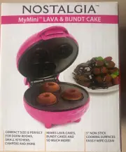 NEW Nostalgia My Mini 5" Non Stick Surface Lave & Bundt Cake Pinkish Color