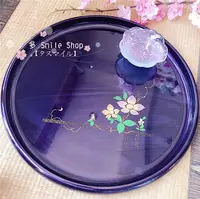 在飛比找樂天市場購物網優惠-進口漆器樹脂紫色迎春花櫻花茶具餐具托盤茶盤