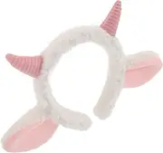 [Ipetboom] 1pc Sheep Hair Bands Cute Plush Ear Goat Horn Animal Cartoon Show Christmas Card Issuers Headdress Playground Adorable Sheep Ears Headband for Party Cosplay