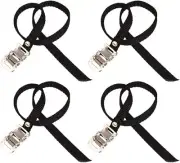 4 pcs Pedal Straps Bicycle Feet Strap Bike Strap Toe Clip Strap w clamp lock