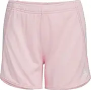 [adidas] Girls' Little Elastic Waistband 3 Stripe Mesh Short, Clear Pink, Small (Plus)