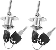 WHAMVOX 2pcs Drawer Locks: Metal Office Furniture Drawer Lock File Cabinet Locks with 4 Key Replacement for Wardrobe Furniture Locker Showcase