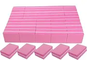 Nail Buffers (50 Pack), Mini Buffer Block Nail File for Acrylic Nails and Natural Nails, 100/180 Grit Nail Buffer Block Bulk Buffing Blocks for Nail Buff Professional Manicure File Blocks Set Pink