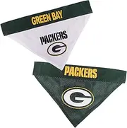 NFL Green Bay Packers Reversible Bandana Size XX-Large for Dogs & Cats. 2 Sided Sports Bandana, Premium Embroidery Team Logo, Many NFL Teams Available