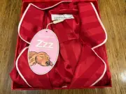 BNWT Peter Alexander Red Penny Dog White Trims Satin Summer Set - SIZE L Women’s