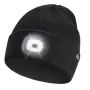 Unisex Beanie with The Light Gifts for Men Dad Father USB Rechargeable Black