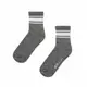 WARX除臭襪 經典條紋中筒童襪-麻灰配白條